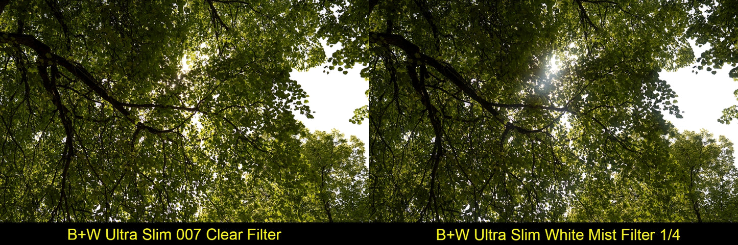 B+W Ultra Slim White Mist 1/4 Filter Comparison